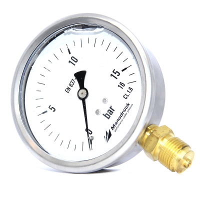 Manodruck pressure gauge 100mm brass internals